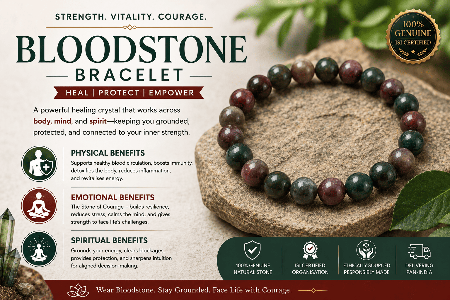 Bloodstone Bracelet Benefits: Blood Health, Courage & Spiritual Grounding