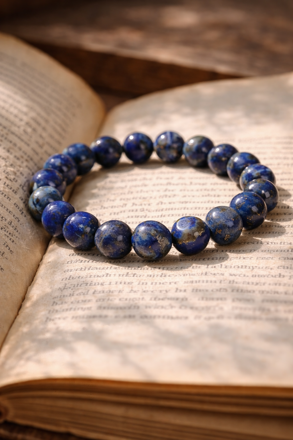 Blue beaded Lapiz Lazuli bracelet