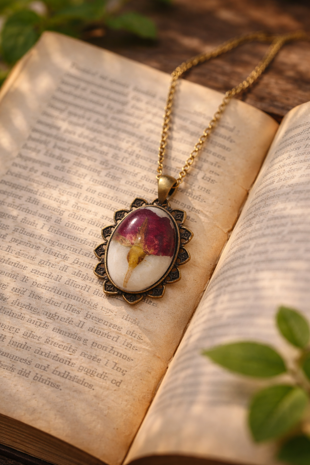 Deep Red Rose Pendant