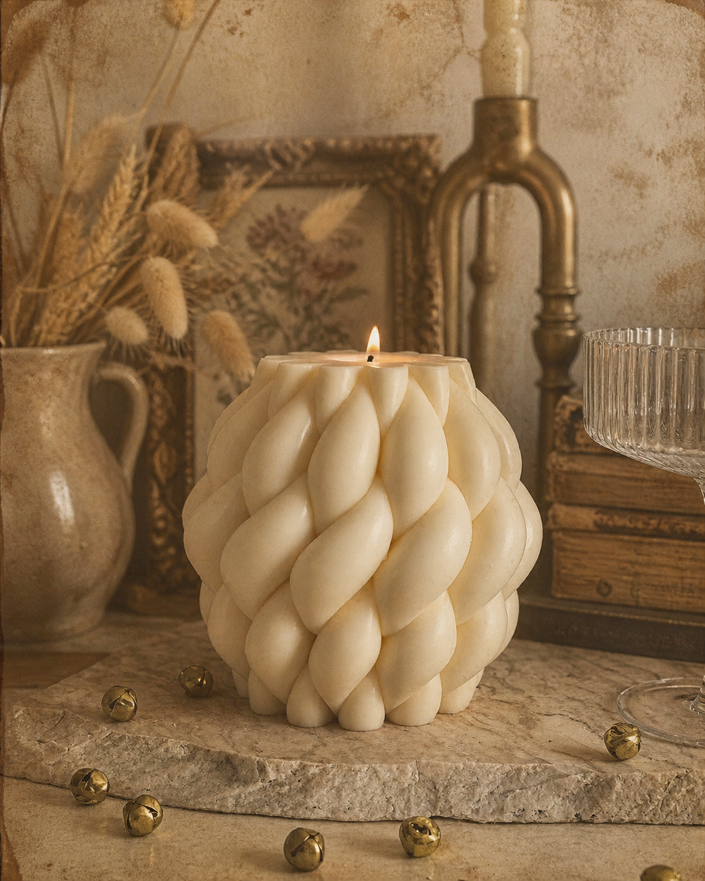 Braided Pillar Candle