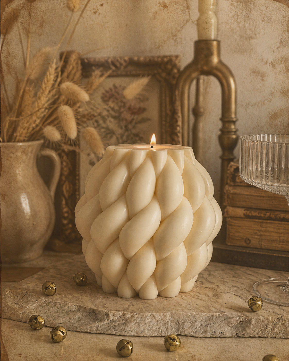 Braided Pillar Candle