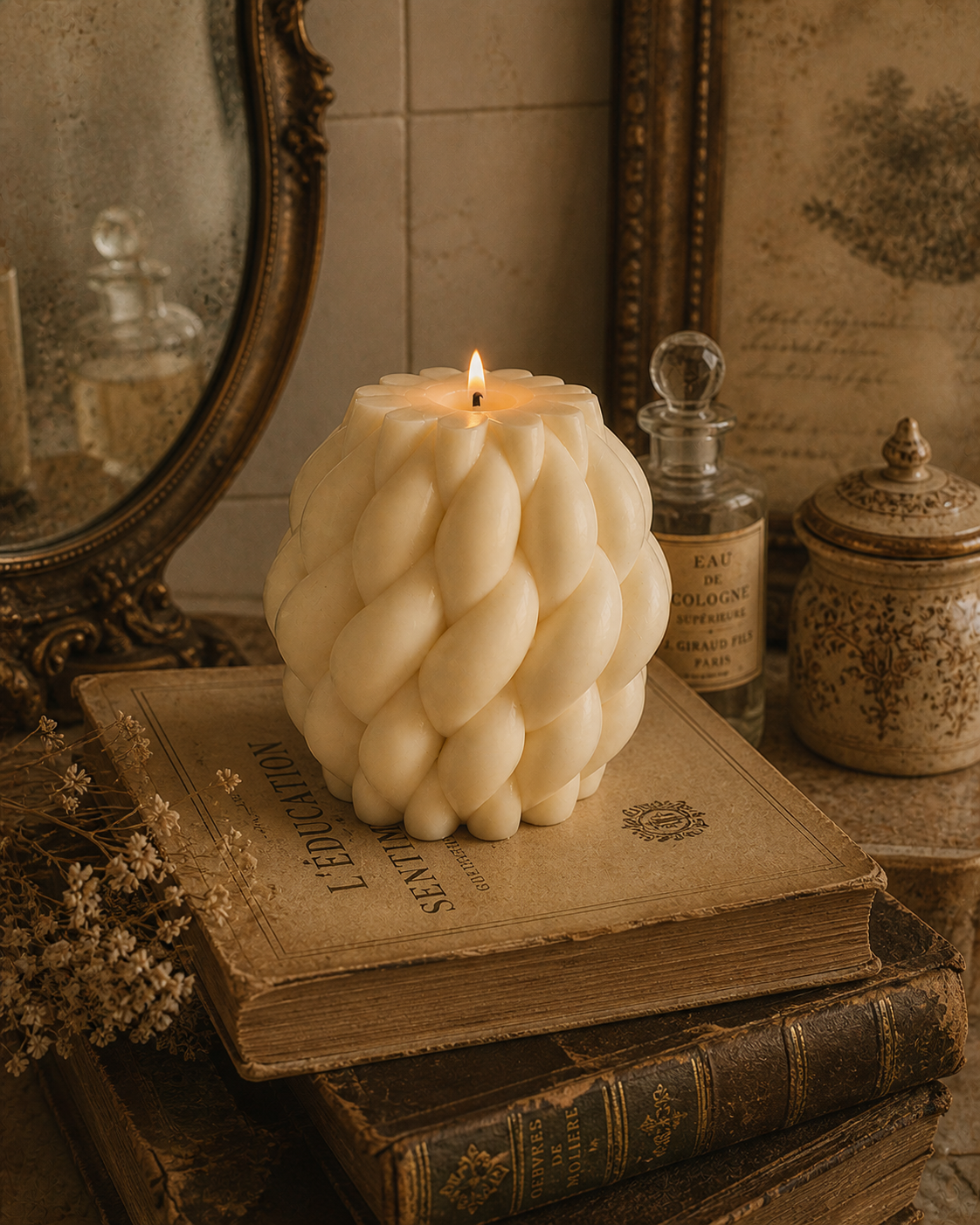 Braided Pillar Candle