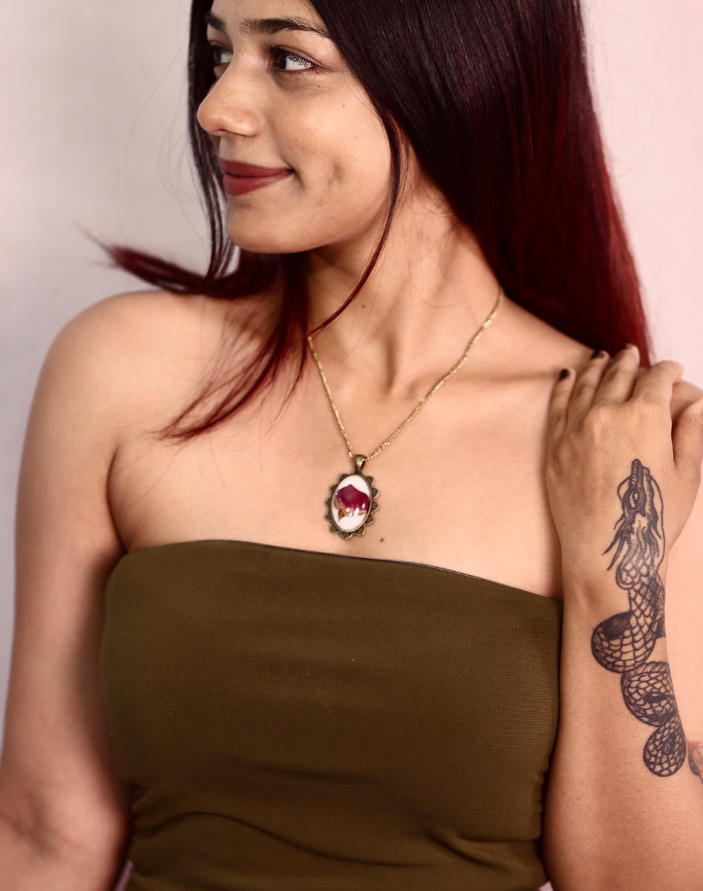 Deep Red Rose Pendant