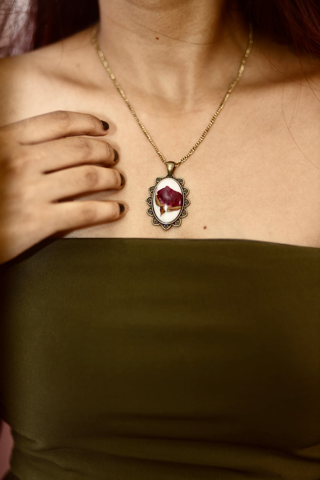 Deep Red Rose Pendant