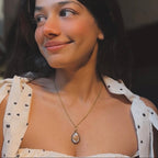 Peach Rose Drop Pendant: “Love’s Eternal Flame”