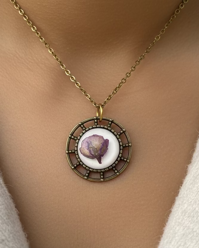 Purple Rose Pendant