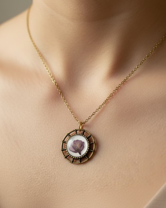 Purple Rose Pendant