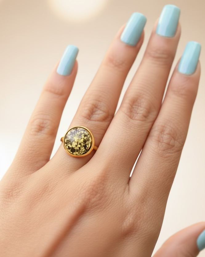 Queen Anne’s Lace Adjustable Ring