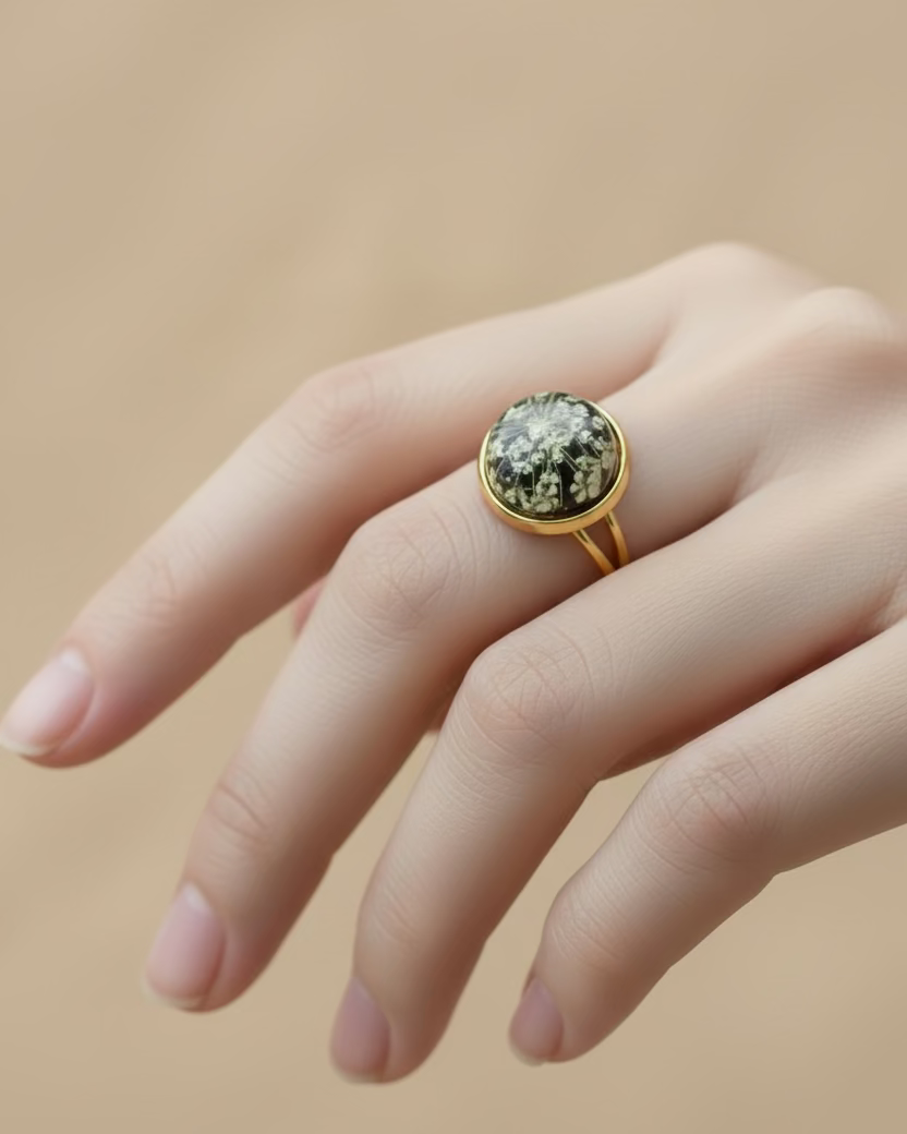 Queen Anne’s Lace Adjustable Ring