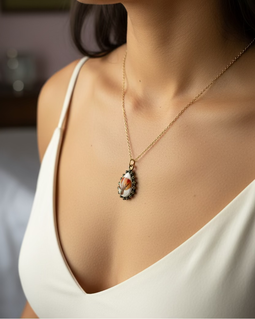 Peach Rose Pendant