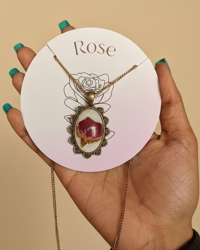 Deep Red Rose Pendant
