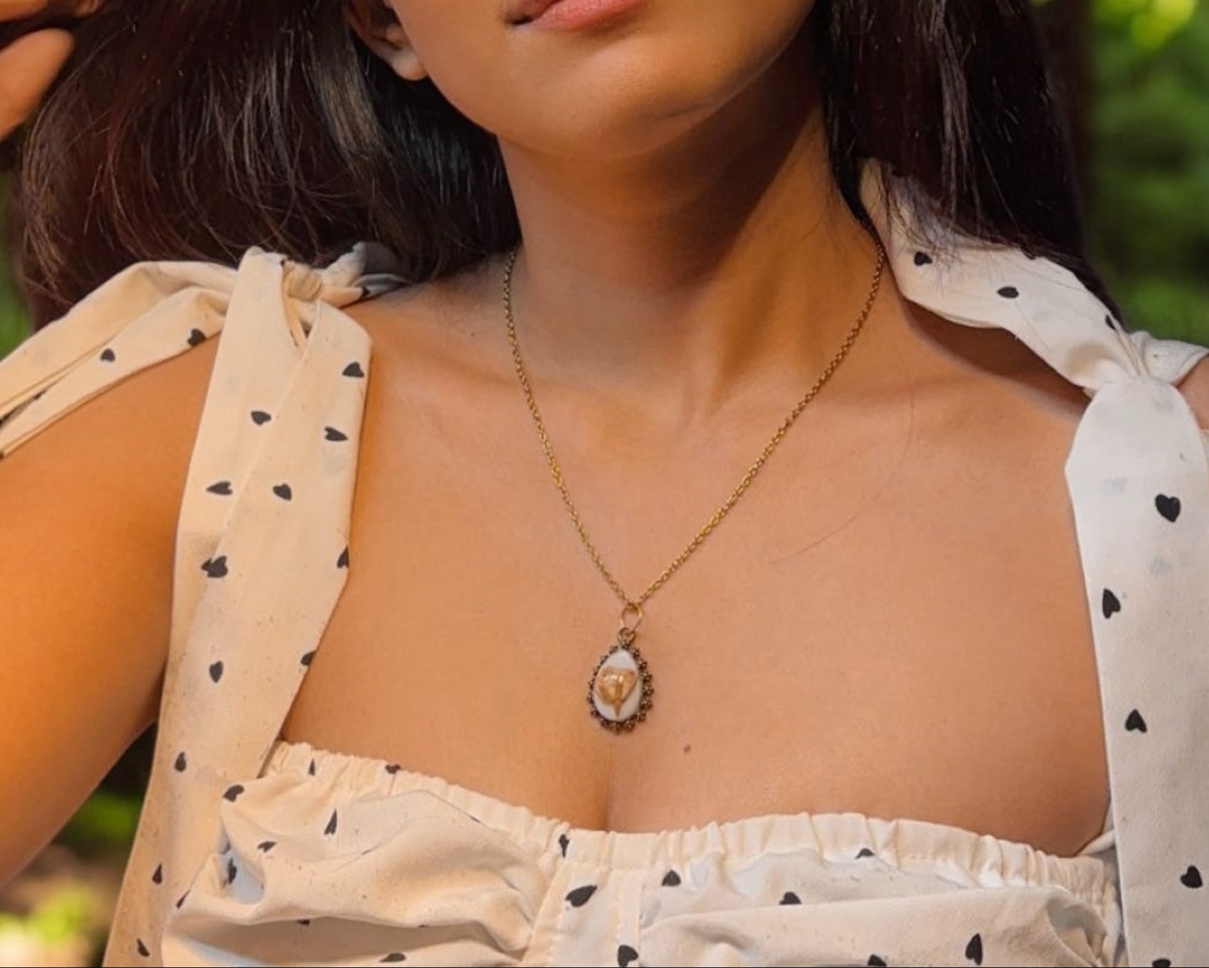 Peach Rose Drop Pendant: “Love’s Eternal Flame”